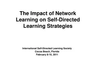 The Impact of Network Learning on Self-Directed Learning Strategies