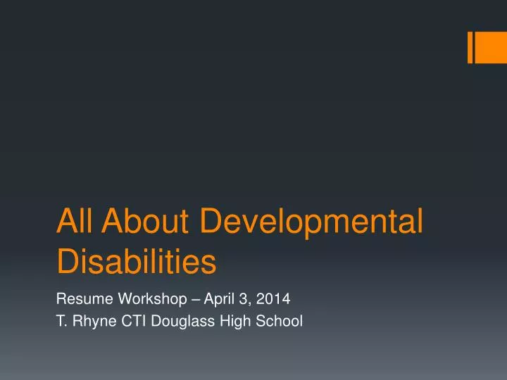 all about developmental disabilities