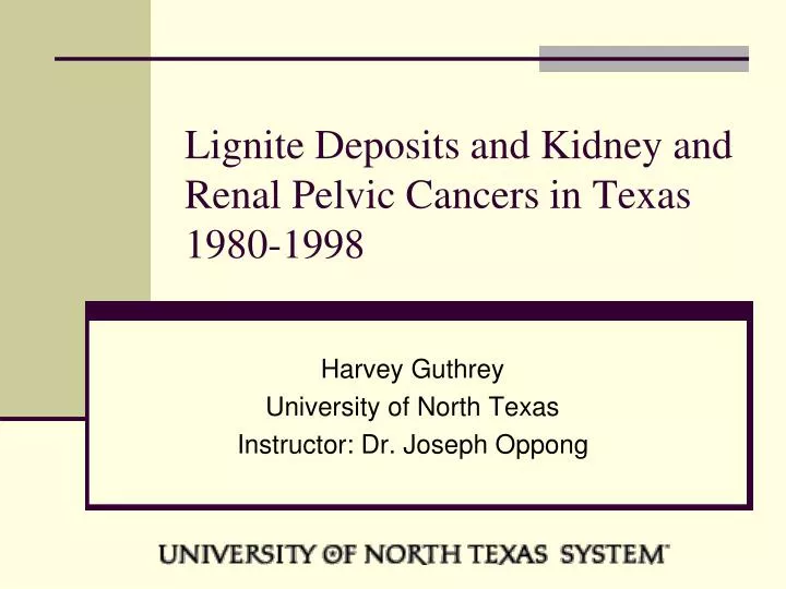 lignite deposits and kidney and renal pelvic cancers in texas 1980 1998