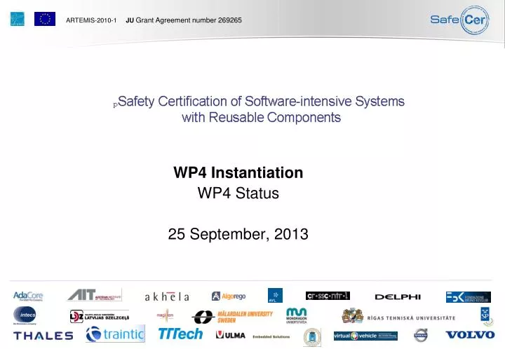 wp4 instantiation wp4 status 25 september 2013