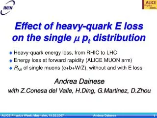 Effect of heavy-quark E loss on the single m p t distribution