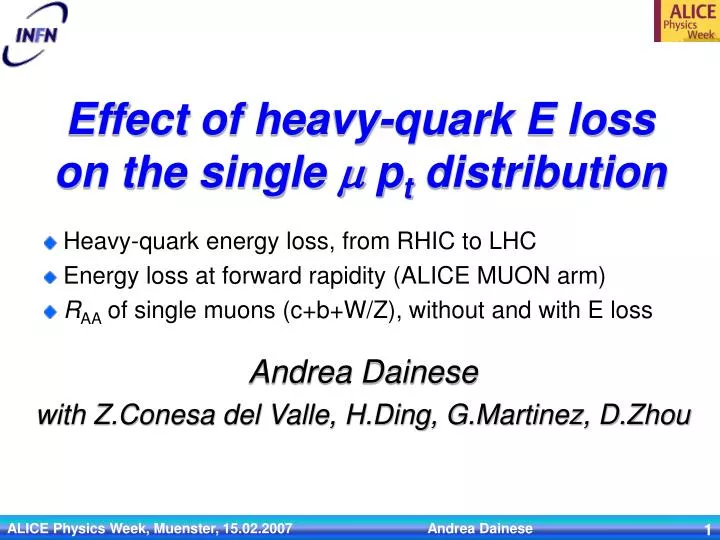 effect of heavy quark e loss on the single m p t distribution