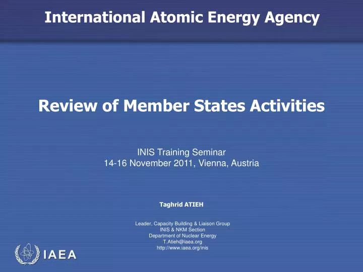 review of member states activities