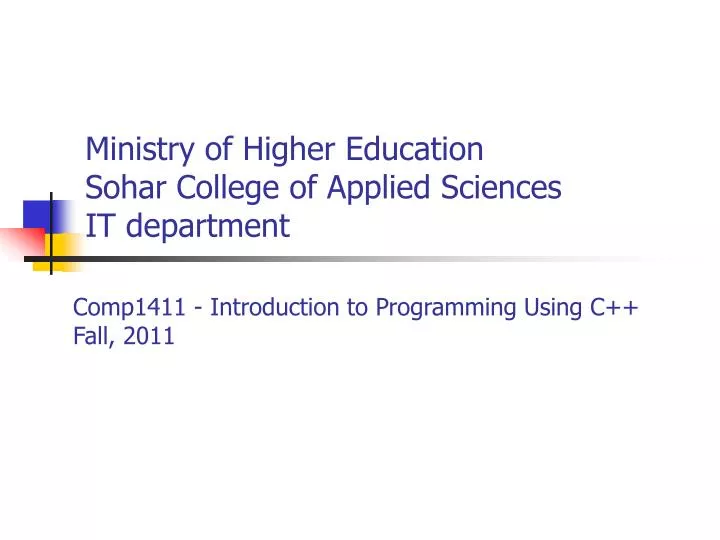 ministry of higher education sohar college of applied sciences it department