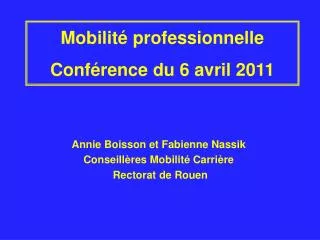 mobilit professionnelle conf rence du 6 avril 2011