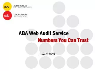 ABA Web Audit Service Numbers You Can Trust