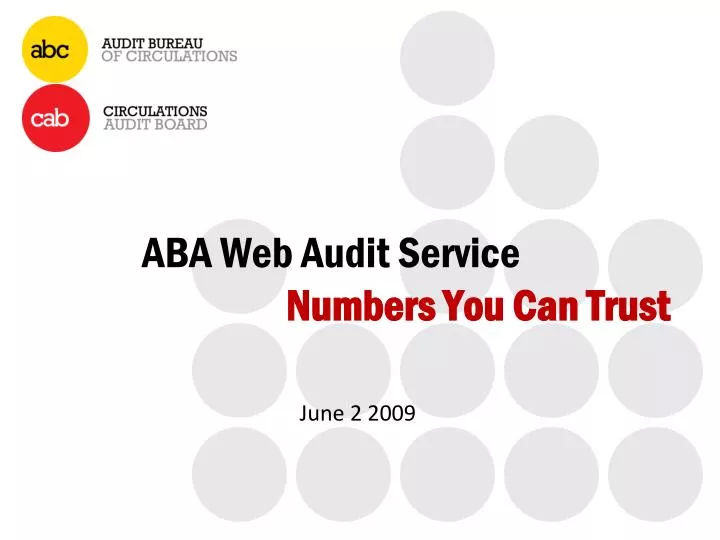 aba web audit service numbers you can trust
