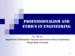 Professionalism and ethics in engineering