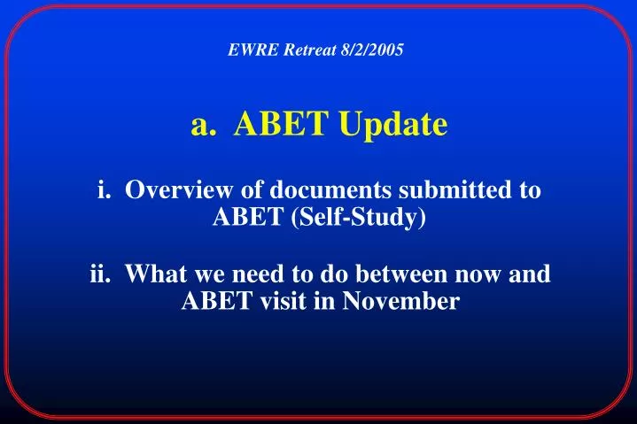 a abet update