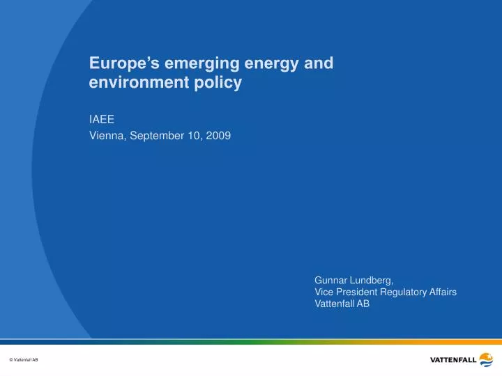 europe s emerging energy and environment policy