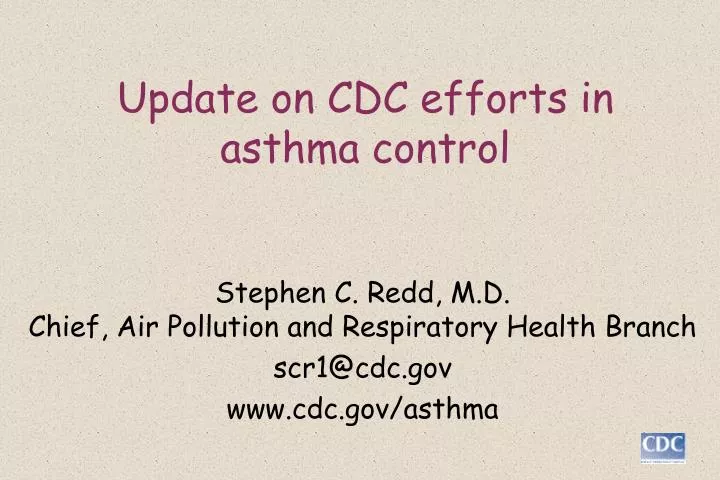 update on cdc efforts in asthma control