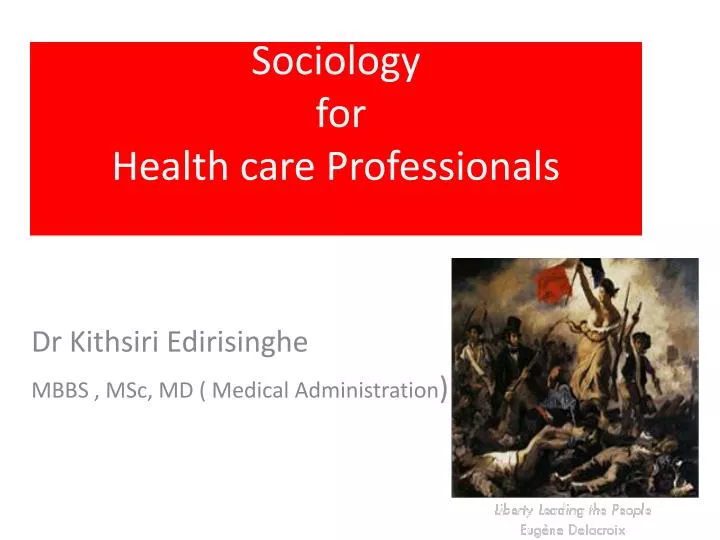 sociology for health care professionals