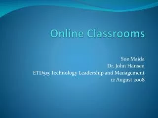 Online Classrooms