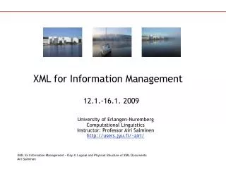 XML for Information Management