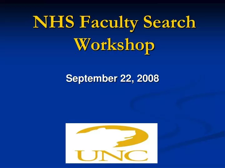 nhs faculty search workshop