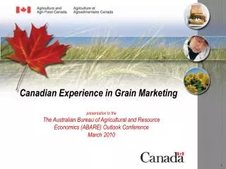 Canadian Experience in Grain Marketing