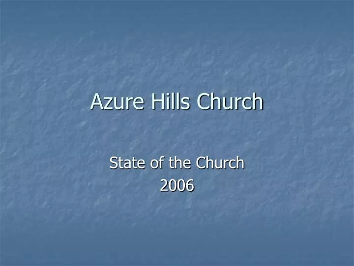 azure hills church