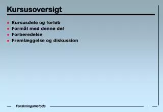 kursusoversigt