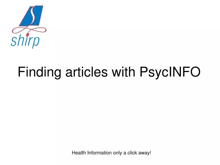 finding articles with psycinfo