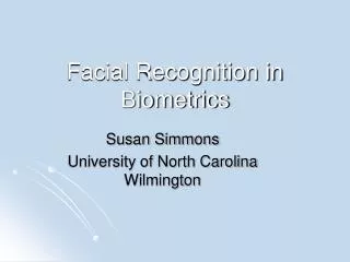 Facial Recognition in Biometrics
