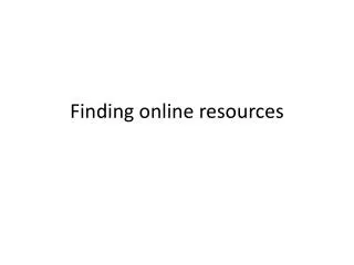 Finding online resources