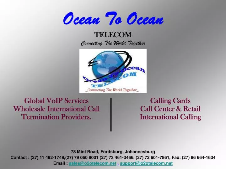 ocean to ocean telecom connecting the world together