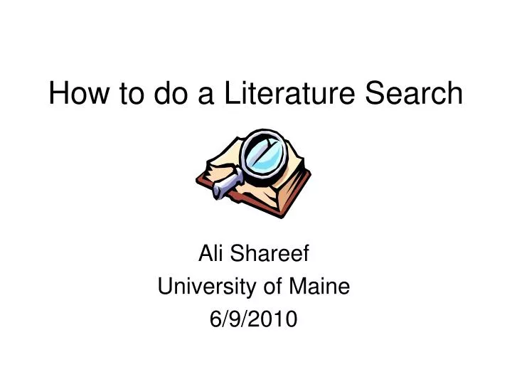 how to do a literature search