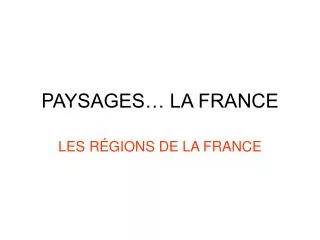 p aysages la france