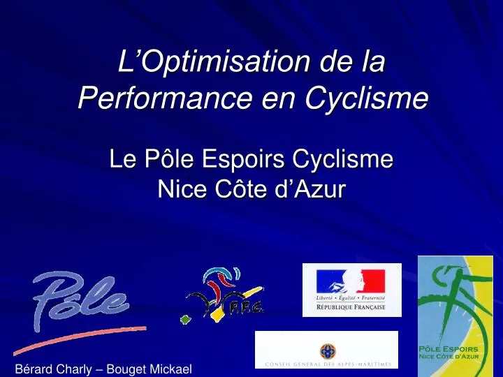 l optimisation de la performance en cyclisme