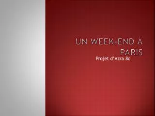 un week end paris