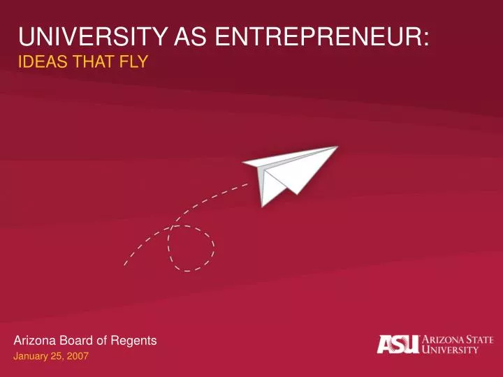 university as entrepreneur ideas that fly