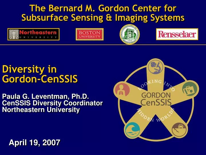 the bernard m gordon center for subsurface sensing imaging systems
