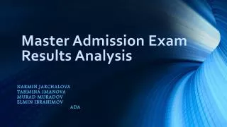 Master Admission Exam Results Analysis
