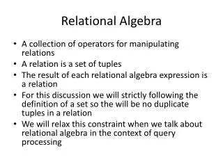 Relational Algebra