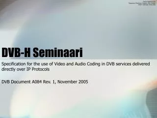 dvb h seminaari