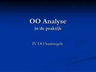 oo analyse in de praktijk