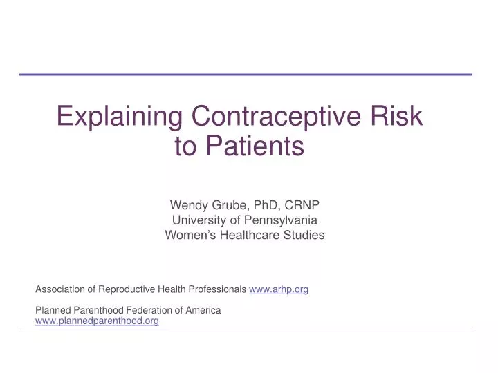 explaining contraceptive risk to patients