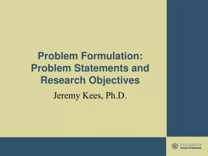 problem formulation problem statements and research objectives