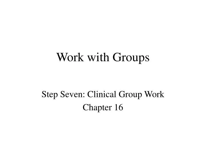 work with groups