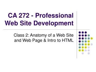 CA 272 - Professional Web Site Development