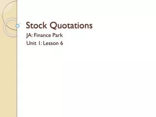 Stock Quotations