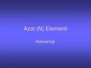 azot n elementi