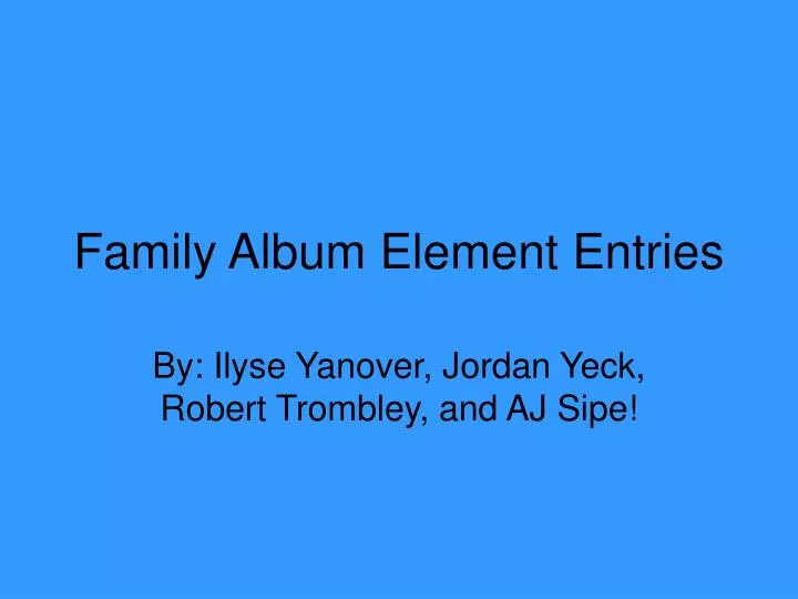 family album element entries