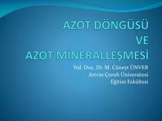 azot d ng s ve azot m neralle mes