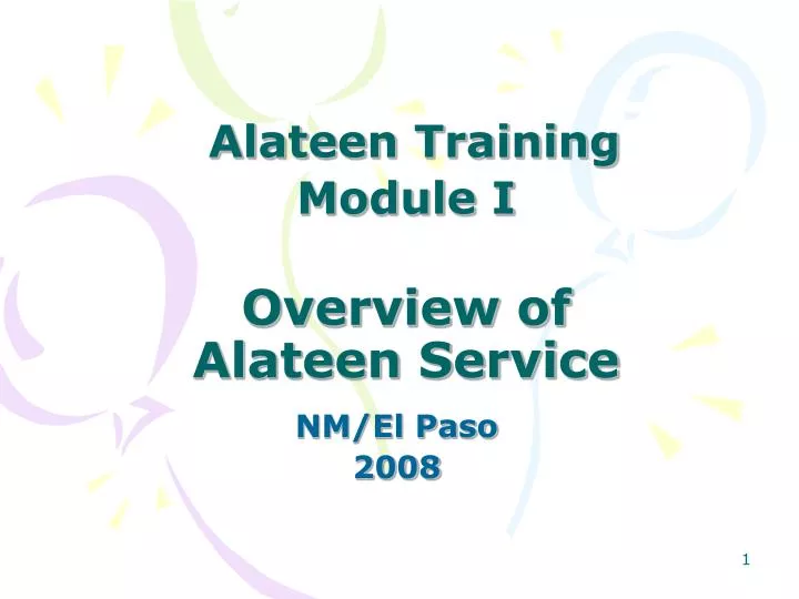 alateen training module i overview of alateen service