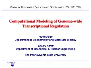 Computational Modeling of Genome-wide Transcriptional Regulation