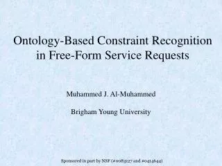 Ontology-Based Constraint Recognition in Free-Form Service Requests