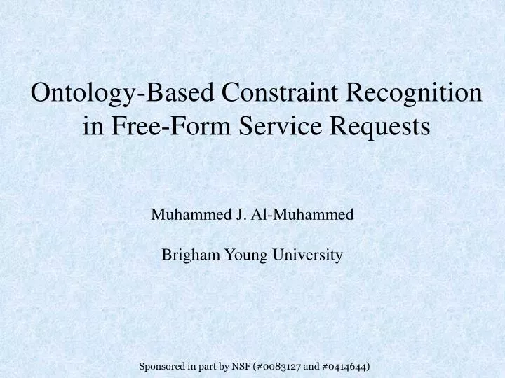 ontology based constraint recognition in free form service requests