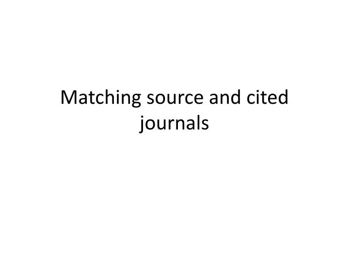 matching source and cited journals