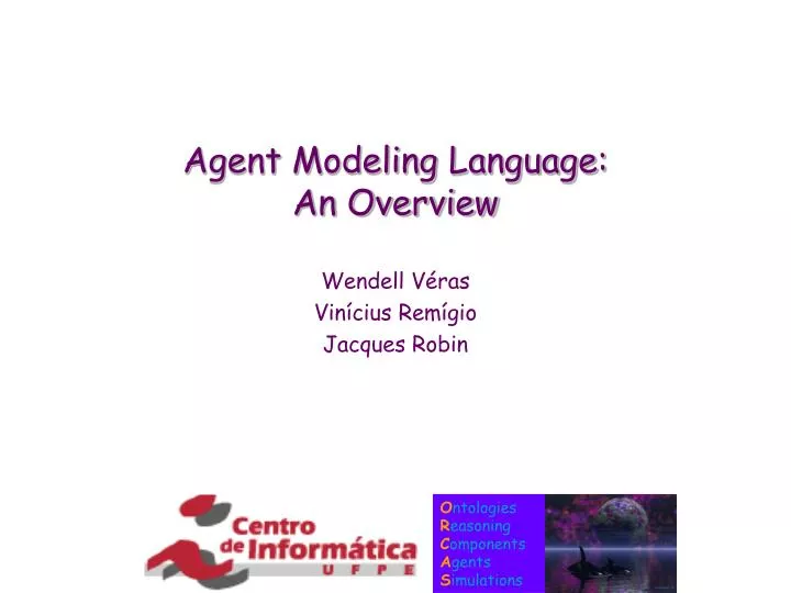 agent modeling language an overview